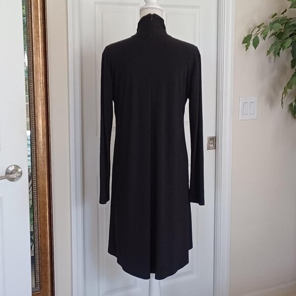 Norma Kamali Long Sleeve Black Turtle Swing Dress Size Large - Picture 7 of 10